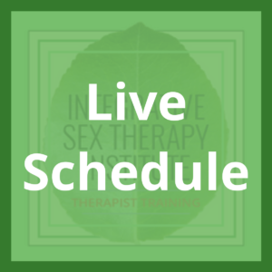 Live schedule for the Integrative Sex Therapy Institute in the current year. 