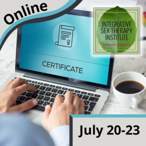 ISTI online certificate training for sex and couples therapists July 20-23